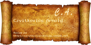 Czvitkovics Arnold névjegykártya