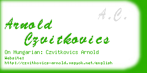 arnold czvitkovics business card